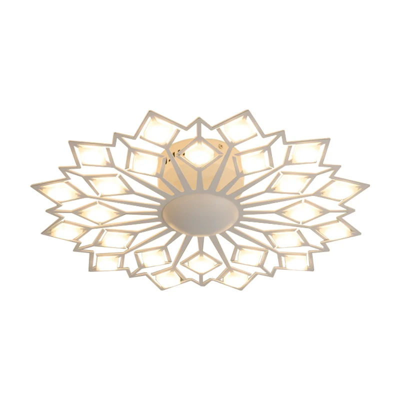 Bloemen inbouwlamp eigentijds metaal zwart/wit LED slaapkamer plafondgemonteerd armatuur Clearhalo