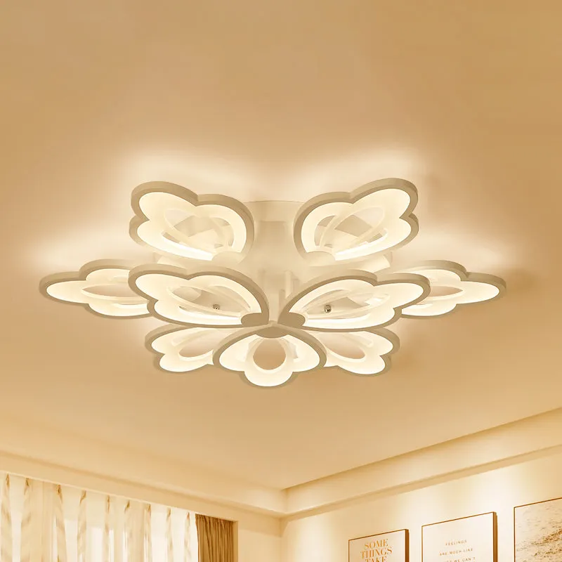 Bloemenplafond Inbouw Modern Acryl 3/5/9 Lichten Slaapkamer LED Inbouw Plafondlamp Wit/Warm/Natuurlijk Licht Clearhalo