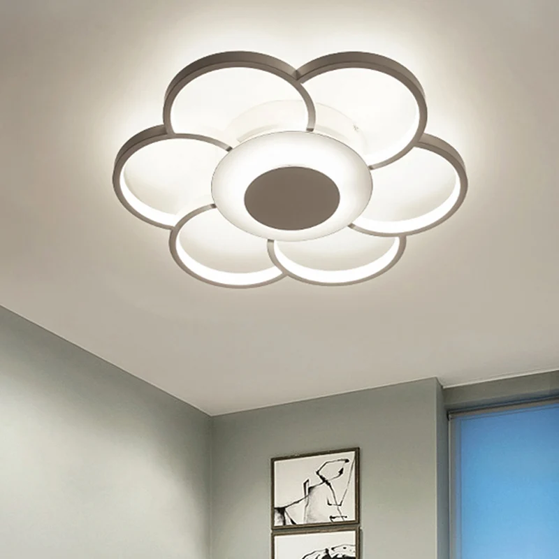 Bloemenslaapkamer LED-inbouwlamp Acryl 19,5"/25,5" breed Eenvoudig plafondlamparmatuur warm/wit/natuurlijk licht Clearhalo