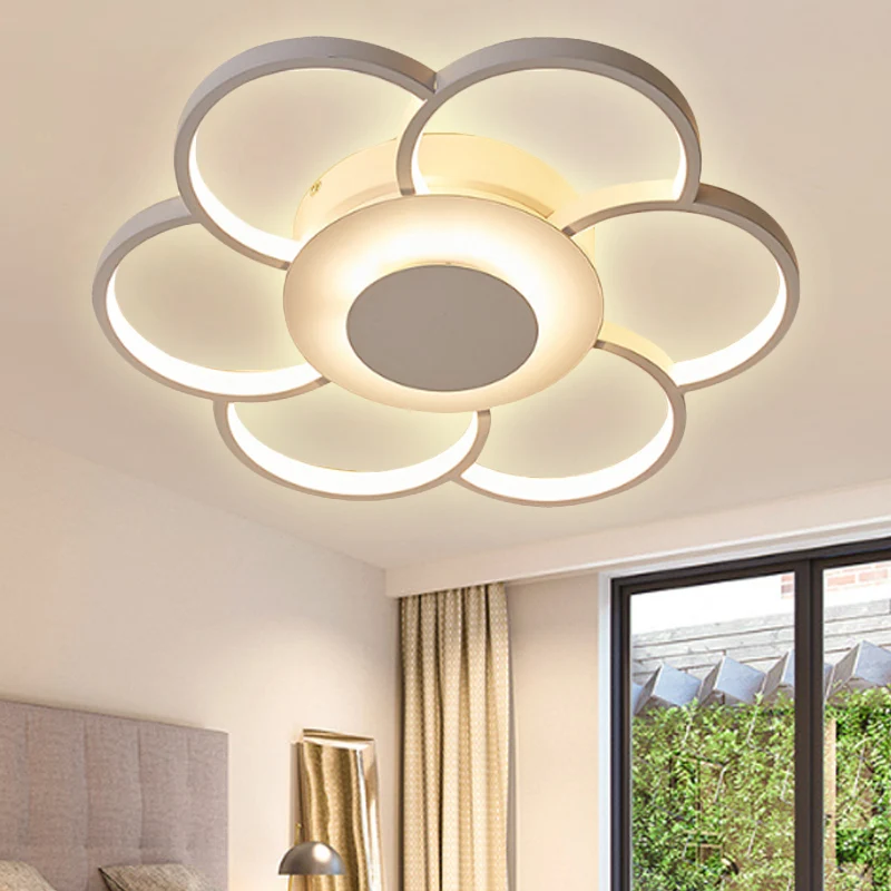 Bloemenslaapkamer LED-inbouwlamp Acryl 19,5"/25,5" breed Eenvoudig plafondlamparmatuur warm/wit/natuurlijk licht Clearhalo