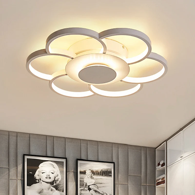 Bloemenslaapkamer LED-inbouwlamp Acryl 19,5"/25,5" breed Eenvoudig plafondlamparmatuur warm/wit/natuurlijk licht Clearhalo
