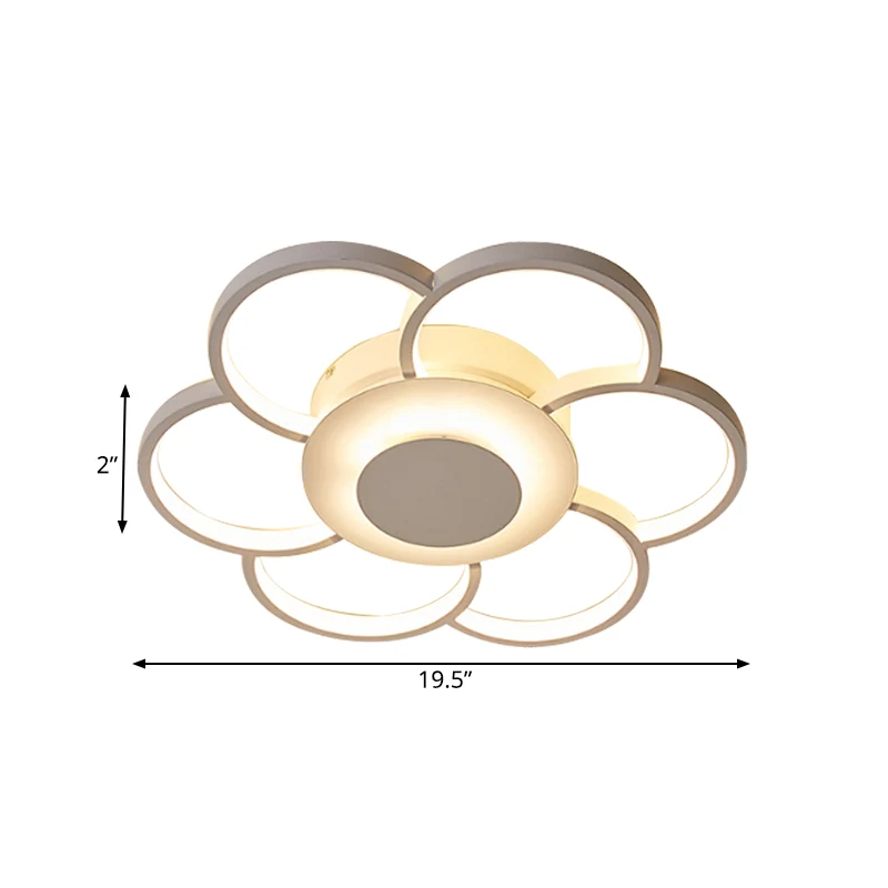 Bloemenslaapkamer LED-inbouwlamp Acryl 19,5"/25,5" breed Eenvoudig plafondlamparmatuur warm/wit/natuurlijk licht Clearhalo