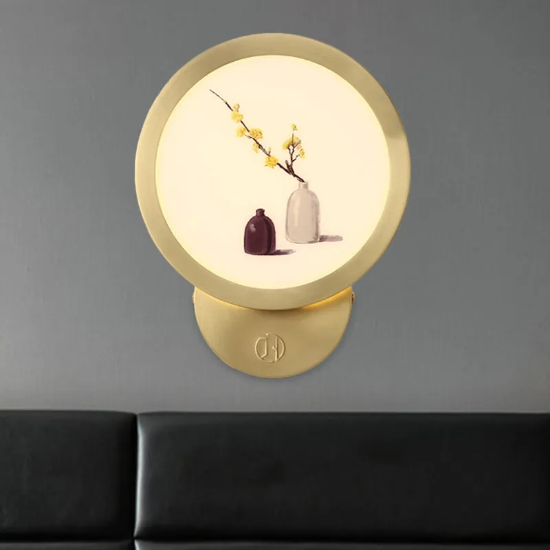 Bloempot Nachtkastje Wandmontage Muurschildering Lamp Acryl Minimalistisch LED-wandverlichtingsarmatuur goud Clearhalo