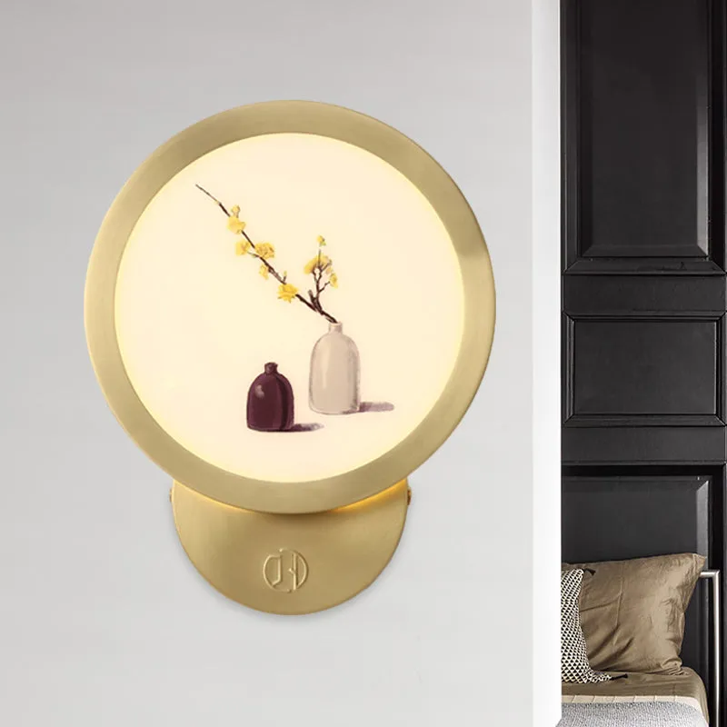 Bloempot Nachtkastje Wandmontage Muurschildering Lamp Acryl Minimalistisch LED-wandverlichtingsarmatuur goud Clearhalo