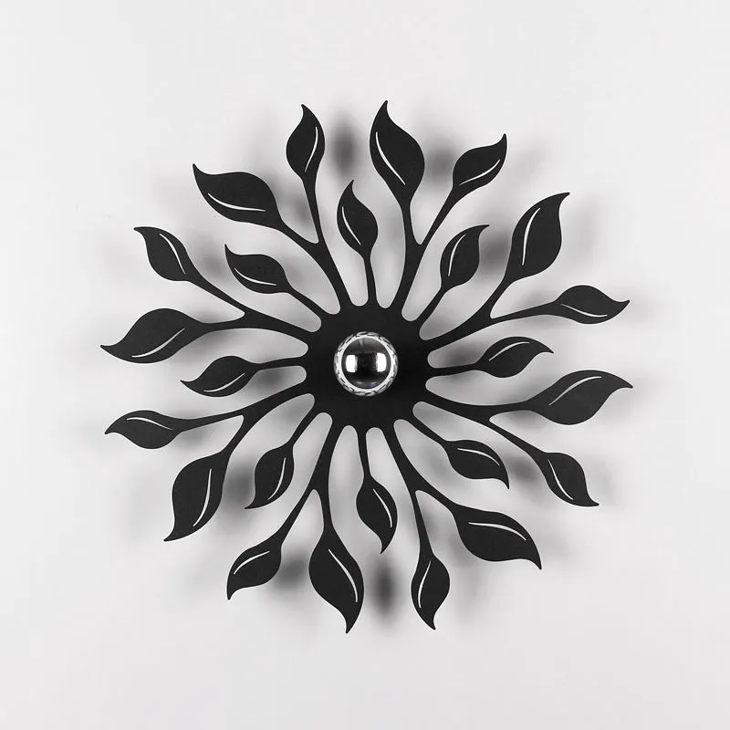 Bloesemwandkandelaar met zwarte afwerking, Scandinavische LED-metalen wandlamp voor woonkamer Clearhalo