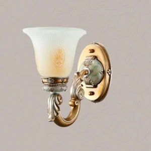 Bloom Hal Wandkandelaar Licht Frans Landelijk Melkachtig Glas Enkele Lamp Witte Wandlamp met Carving Flower Decor Clearhalo