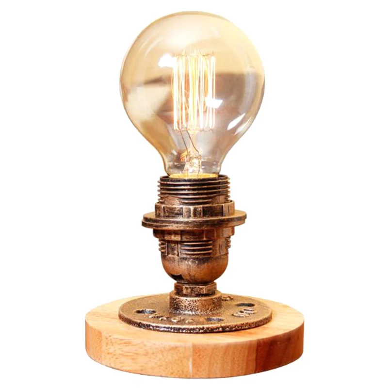 Blootgestelde lamp Metaal Nachtlampje Industriële stijl 1 hoofd Nachtkastje Licht brons Clearhalo