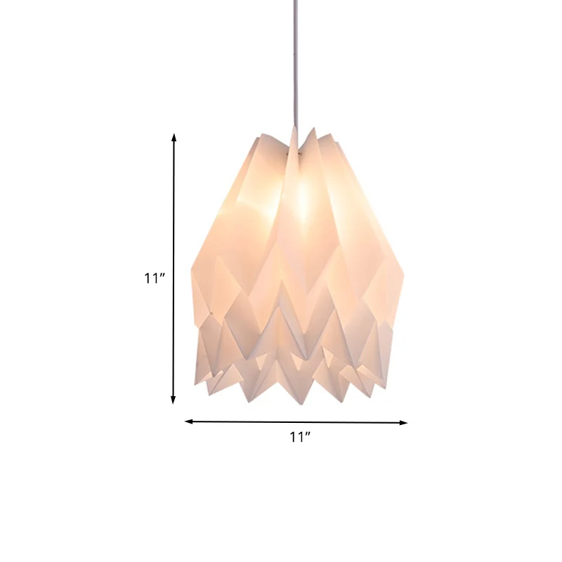 Bochtige acryl hanglampset Modernistische 1-lichts hangende hanglamp met witte afwerking Clearhalo