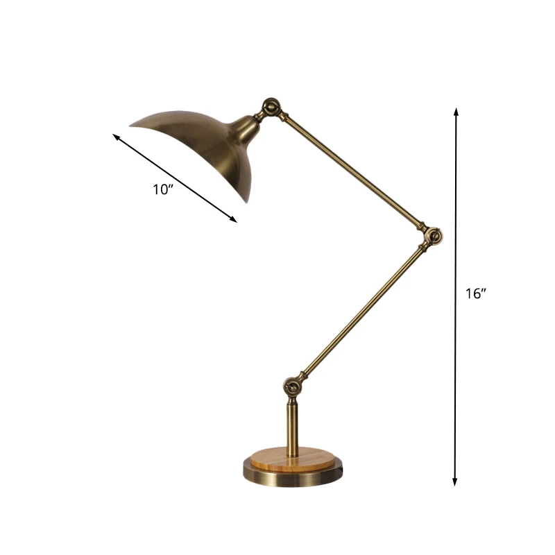 Boerderij Dome Shade Tafellamp LED Metallic Leesboeklamp Zilver met Zwenkarm Clearhalo