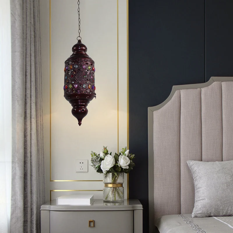 Boheemse cilinder plafond hanglamp 1 lamp metalen hanglamp koper voor slaapkamer, 6"/6.5"/7" breedte Clearhalo