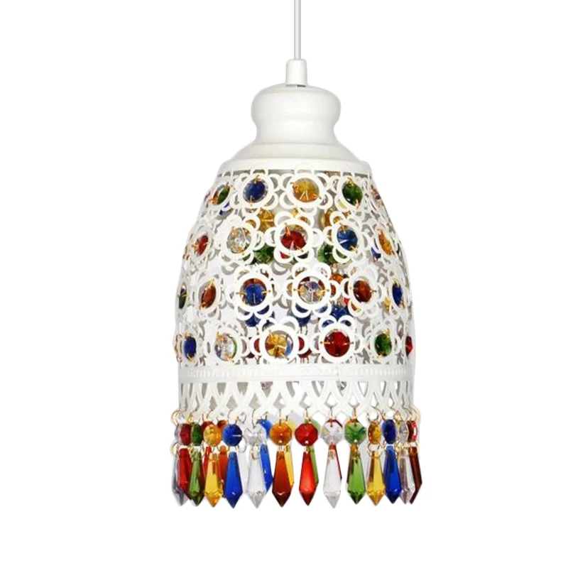 Boheemse koepel hanglamp 1 licht metalen hangende plafondlamp wit voor woonkamer Clearhalo