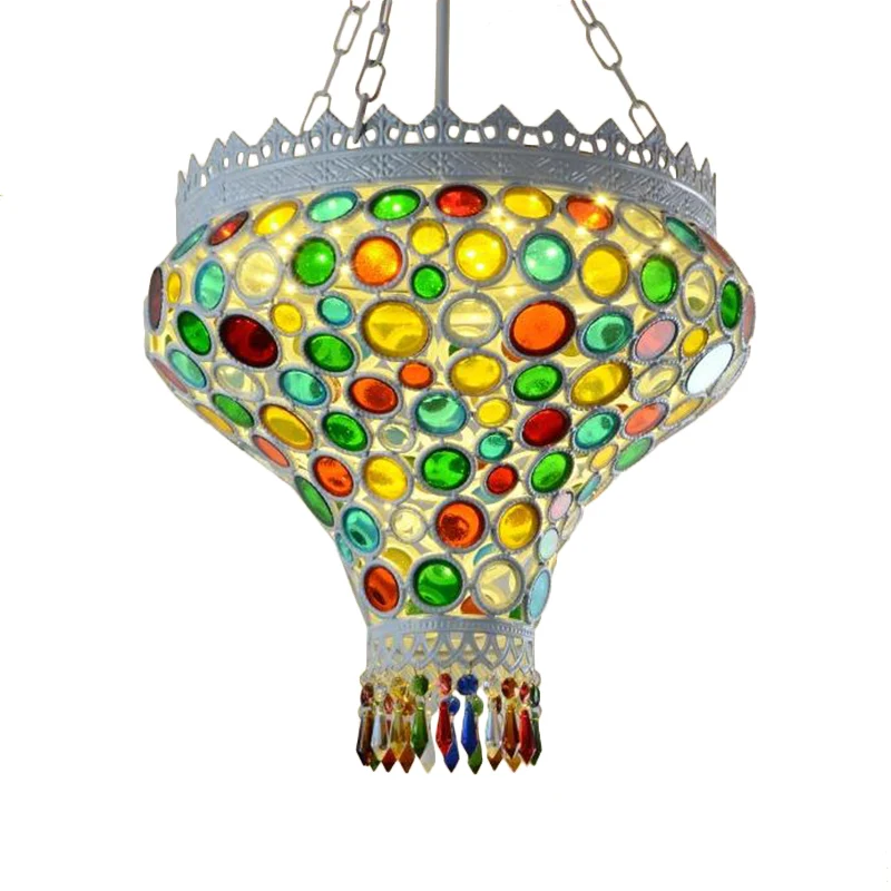 Boheemse uienhanglamp 1 lichte metalen druppelhanger wit voor restaurant Clearhalo