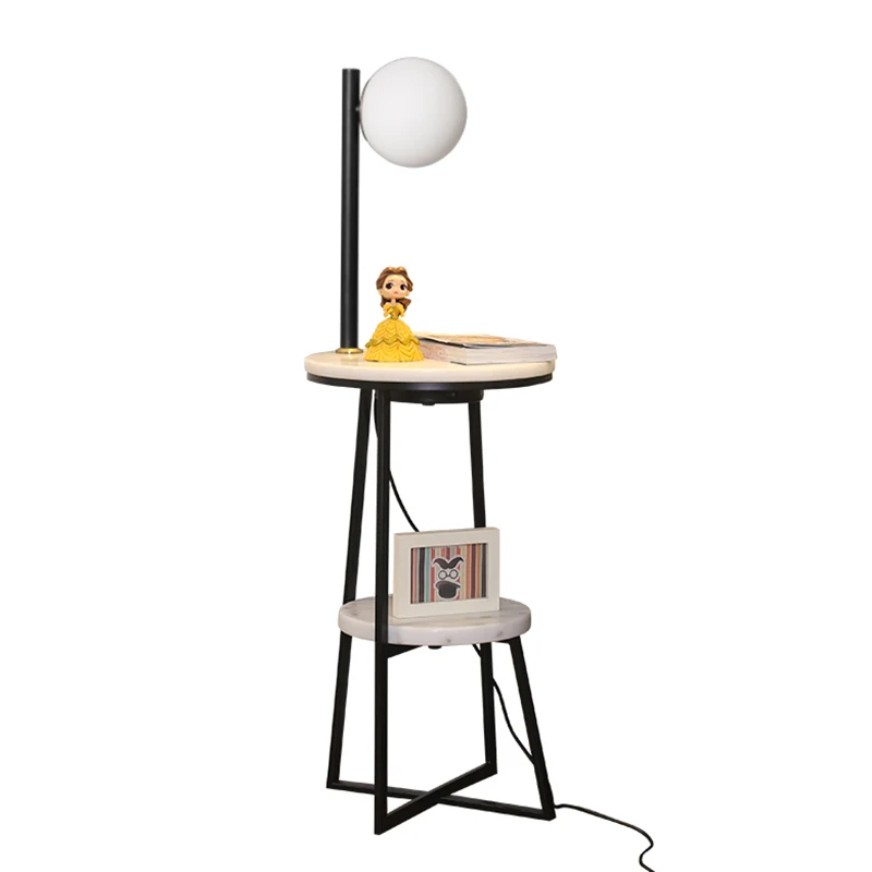 Bol woonkamer vloerlamp opaalglas Single Simplicity staande lamp met 2-laags marmeren plank zwart Clearhalo