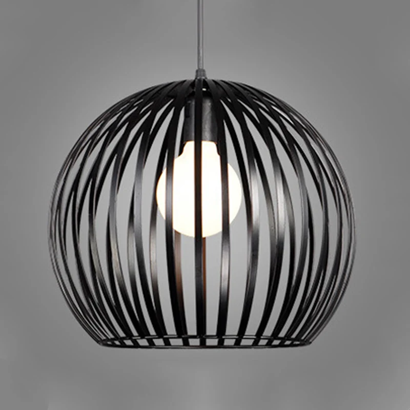 Bolvormige Hangende Verlichting Hedendaags Metaal 7"/12"/14" Breed 1 Kop Zwart/Wit Plafond Hanglamp Clearhalo
