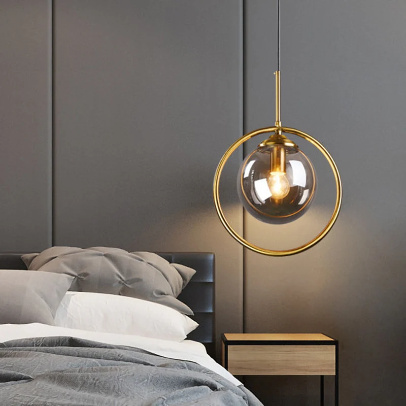 Bolvormige hanglamp, eigentijdse stijl, glasheldere hanglamp voor slaapkamer Clearhalo