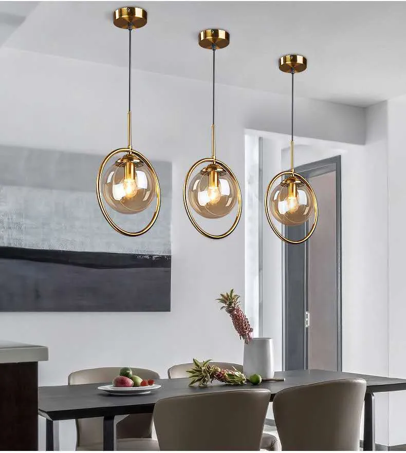 Bolvormige hanglamp, eigentijdse stijl, glasheldere hanglamp voor slaapkamer Clearhalo