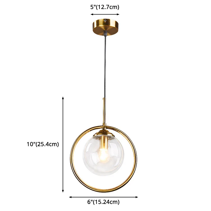 Bolvormige hanglamp, eigentijdse stijl, glasheldere hanglamp voor slaapkamer Clearhalo