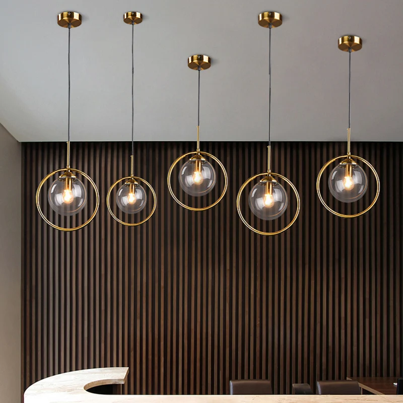 Bolvormige hanglamp, eigentijdse stijl, glasheldere hanglamp voor slaapkamer Clearhalo
