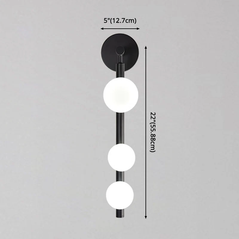 Bolvormige ijdelheid wandlamp moderne luxe stijl glas 3 lichts ijdelheid licht Clearhalo