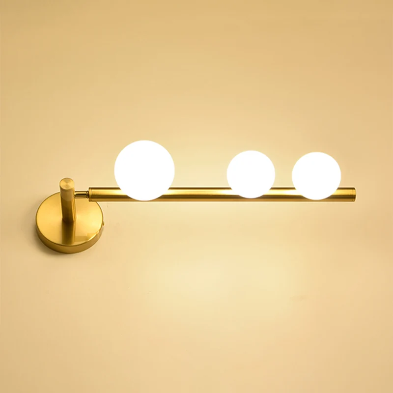 Bolvormige ijdelheid wandlamp moderne luxe stijl glas 3 lichts ijdelheid licht Clearhalo