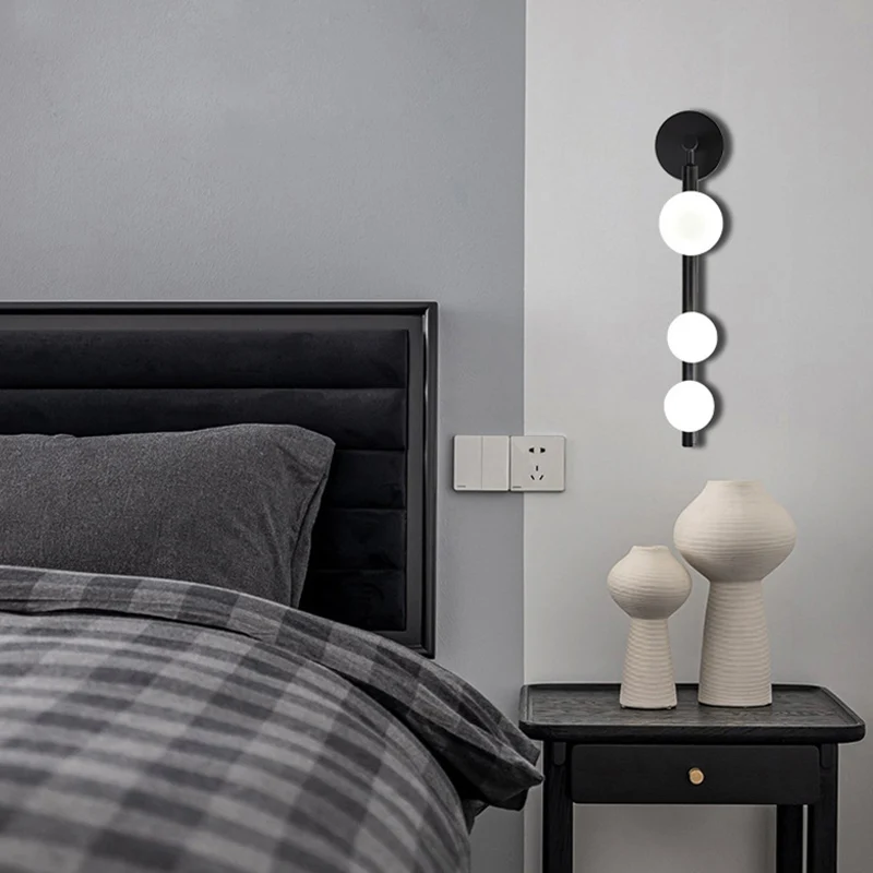 Bolvormige ijdelheid wandlamp moderne luxe stijl glas 3 lichts ijdelheid licht Clearhalo