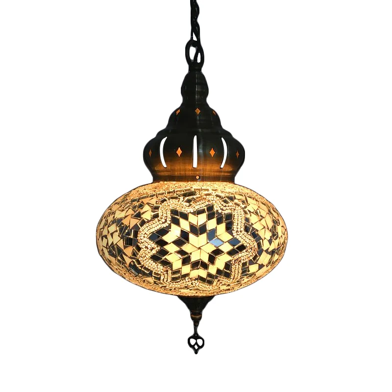 Bolvormige plafondlamp vintage wit/rood/blauw glas 1/5 lampen hanglamp voor koffiehuis Clearhalo