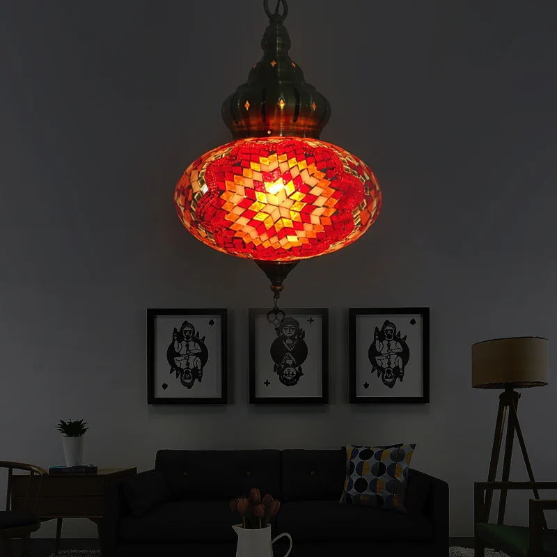 Bolvormige plafondlamp vintage wit/rood/blauw glas 1/5 lampen hanglamp voor koffiehuis Clearhalo