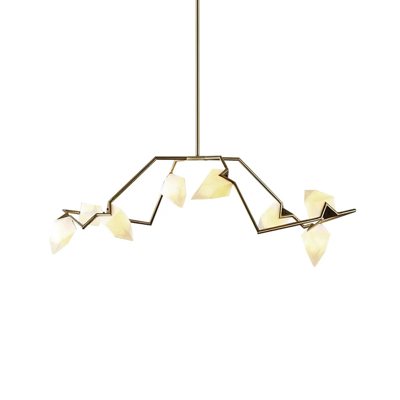 Boomtak plafond hanglamp modern melkglas 5/8 lampen eetkamer hanglamp zwart/goud Clearhalo