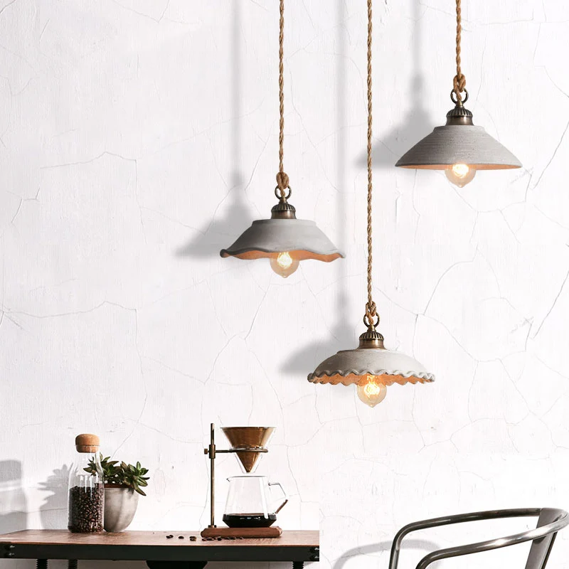 Bowl Eetkamer Plafondlamp Cement Single Minimalistische hangende hanglamp grijs Clearhalo