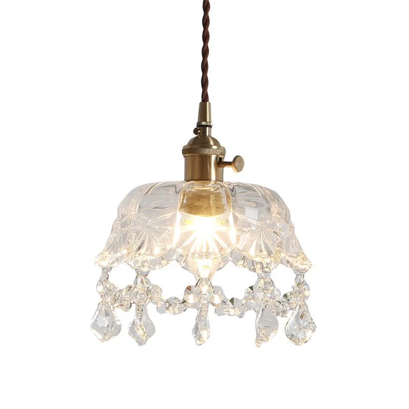 Bowl hangende plafondlamp moderne stijl kristallen gangpad plafond hanglamp goud Clearhalo