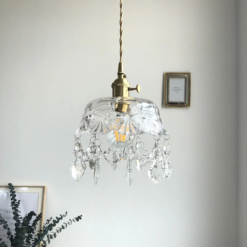 Bowl hangende plafondlamp moderne stijl kristallen gangpad plafond hanglamp goud Clearhalo