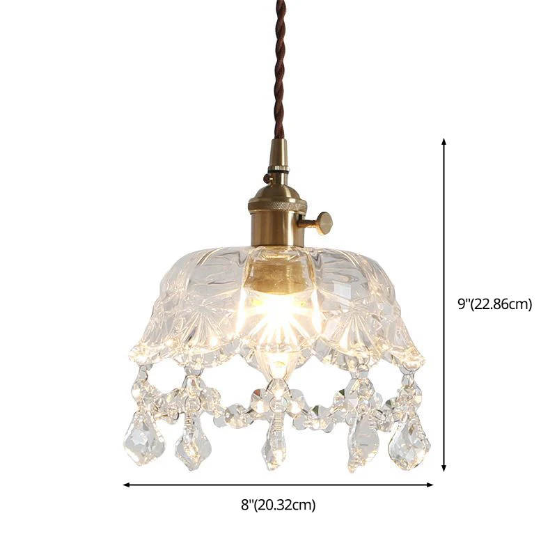 Bowl hangende plafondlamp moderne stijl kristallen gangpad plafond hanglamp goud Clearhalo