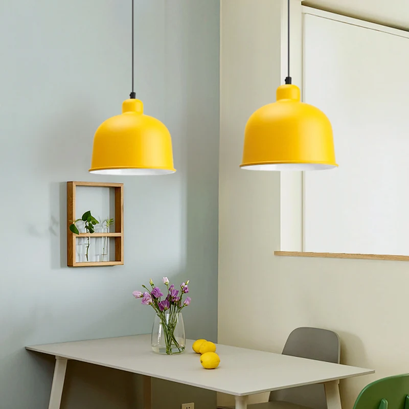 Bowl Shade Hanglamp Macaron-stijl aluminium hanglamp met enkele kop voor restaurant Clearhalo