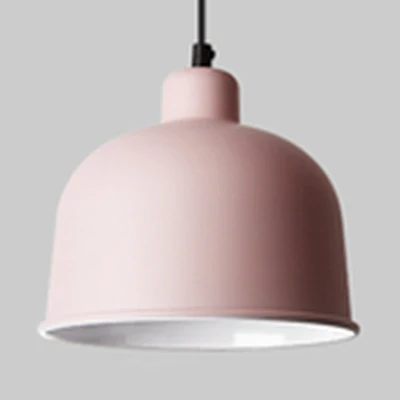 Bowl Shade Hanglamp Macaron-stijl aluminium hanglamp met enkele kop voor restaurant Clearhalo