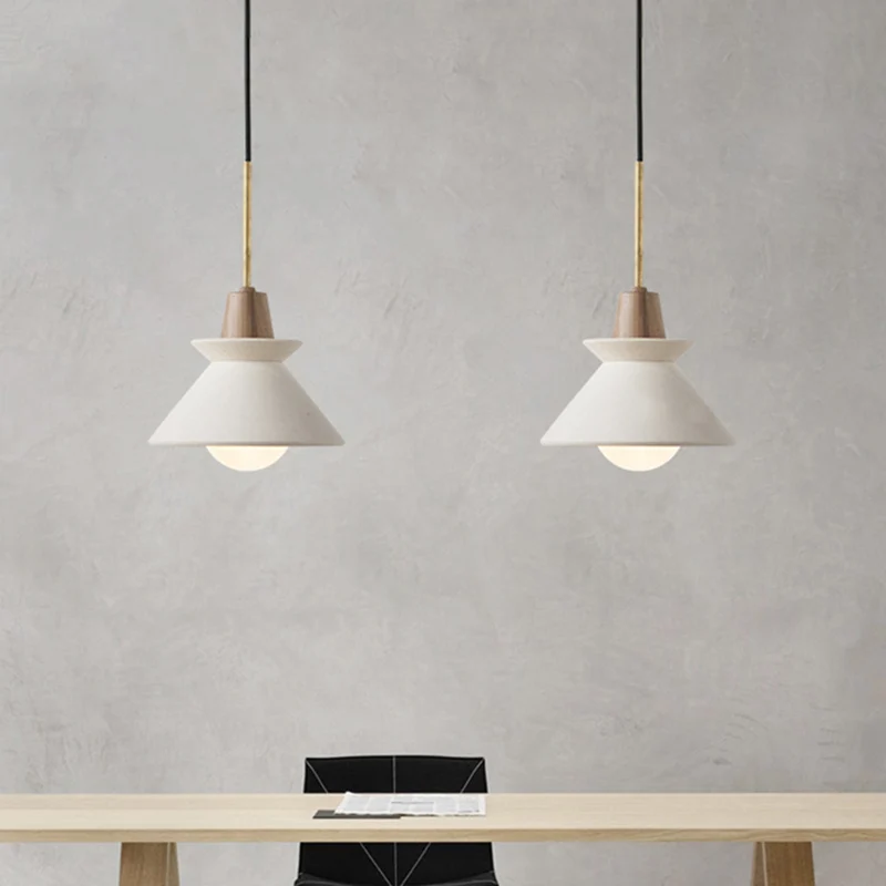 Bowl Shade Plafondlamp Eenvoud Cement Enkele Eetkamer Hangende hanglamp wit Clearhalo