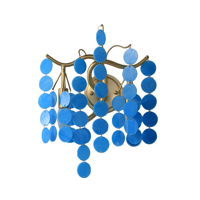 Branch Design Slaapkamer Wandverlichting Blauw/Roze Glas 2 Lichten Moderne Stijl Wandlamp met Open Lamp Clearhalo