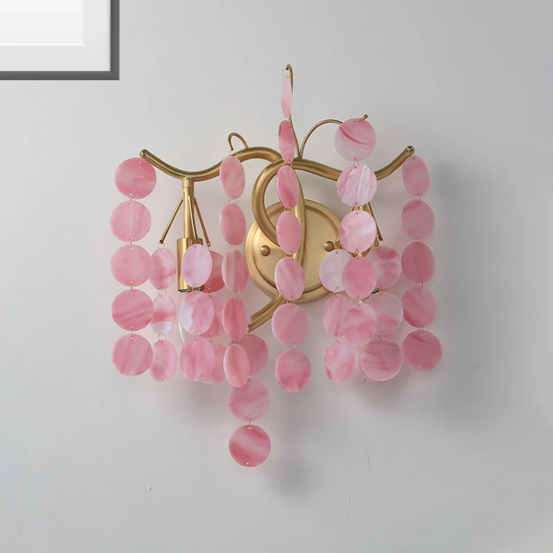 Branch Design Slaapkamer Wandverlichting Blauw/Roze Glas 2 Lichten Moderne Stijl Wandlamp met Open Lamp Clearhalo