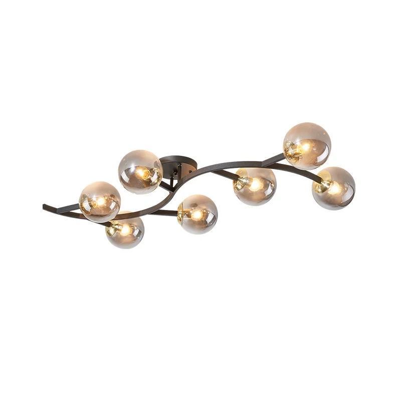 Branch semi-inbouwverlichting postmodern bolglas plafondlamp voor woonkamer Clearhalo