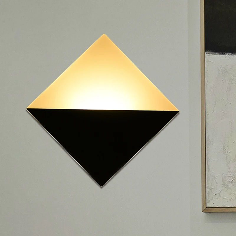 8" brede moderne LED-wandlamp met acrylkap zwart/wit vierkante wandkandelaar Clearhalo
