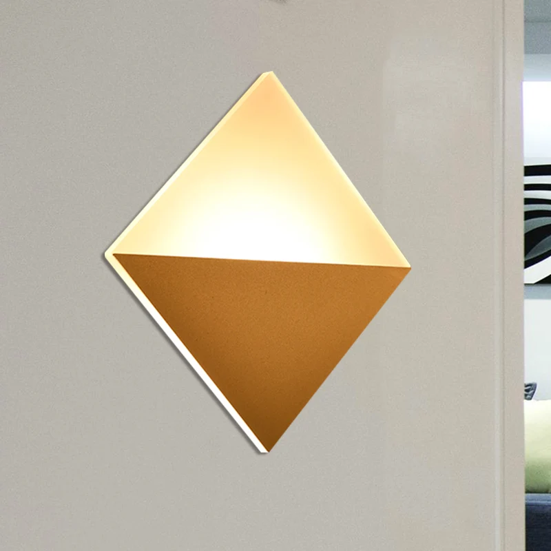 8" brede moderne LED-wandlamp met acrylkap zwart/wit vierkante wandkandelaar Clearhalo