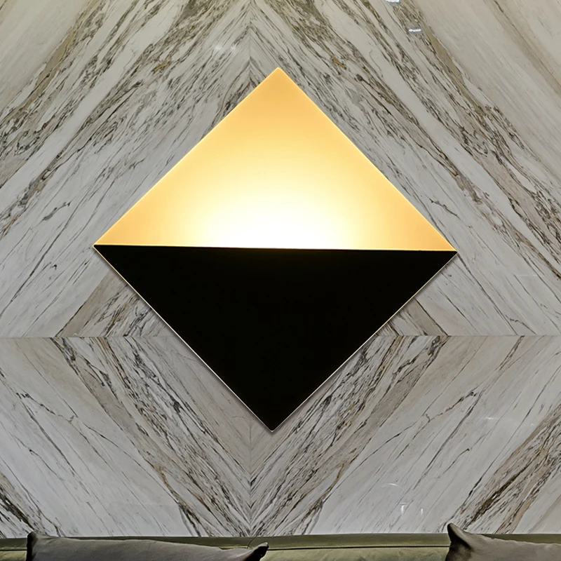 8" brede moderne LED-wandlamp met acrylkap zwart/wit vierkante wandkandelaar Clearhalo