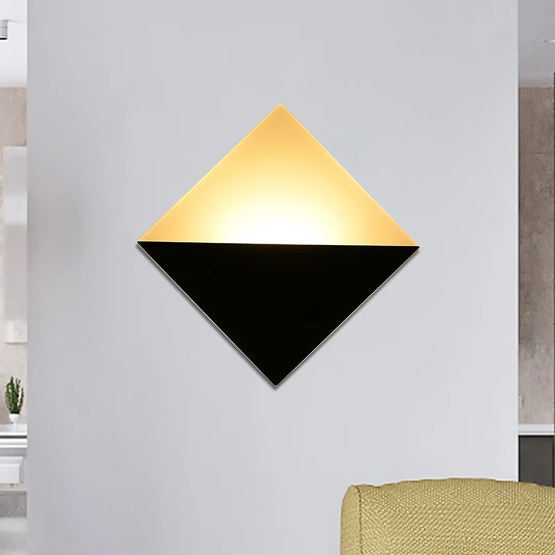 8" brede moderne LED-wandlamp met acrylkap zwart/wit vierkante wandkandelaar Clearhalo