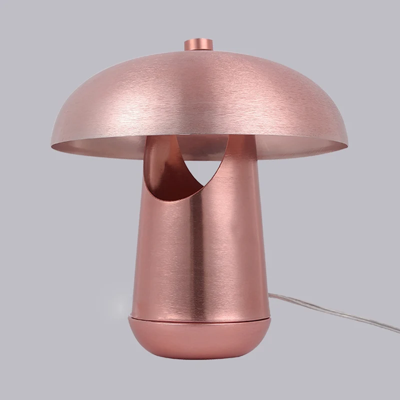 Brons/roségouden koepelvormige tafelverlichting Eigentijdse metalen nachtkastjelamp met 1 kop voor eettafel Clearhalo