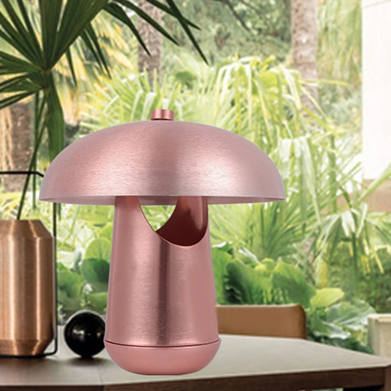 Brons/roségouden koepelvormige tafelverlichting Eigentijdse metalen nachtkastjelamp met 1 kop voor eettafel Clearhalo