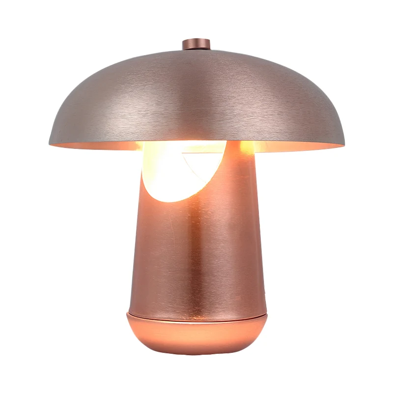 Brons/roségouden koepelvormige tafelverlichting Eigentijdse metalen nachtkastjelamp met 1 kop voor eettafel Clearhalo