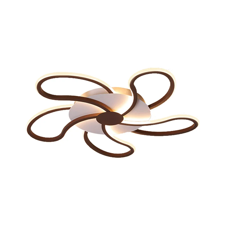 Bruine bloem plafondinbouwlamp moderne metalen kap 5/6/7 lampen led-binnenverlichting warm/wit Clearhalo