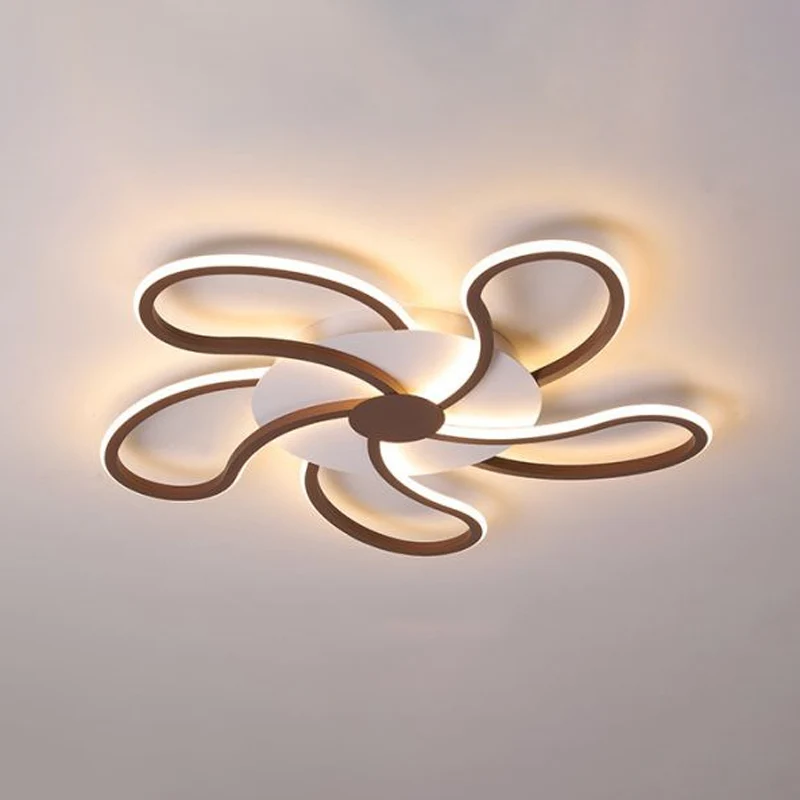 Bruine bloem plafondinbouwlamp moderne metalen kap 5/6/7 lampen led-binnenverlichting warm/wit Clearhalo