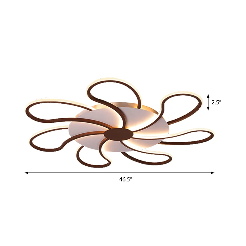 Bruine bloem plafondinbouwlamp moderne metalen kap 5/6/7 lampen led-binnenverlichting warm/wit Clearhalo