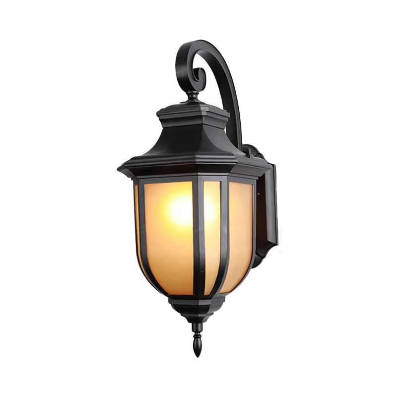 Bruine glazen zwarte wandlamp met urnkap 1-lichts traditionele stijl wandmontage lichtarmatuur Clearhalo