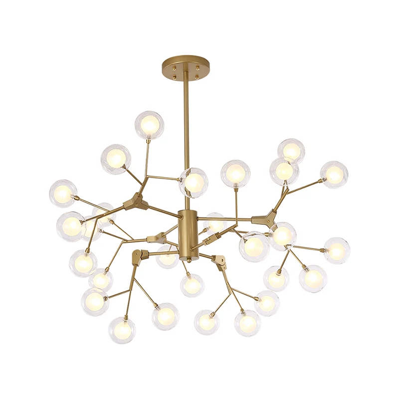 Bubble Ball Kroonluchter Verlichting Minimalistische dubbellaagse witte LED-hanglamp van glas Clearhalo